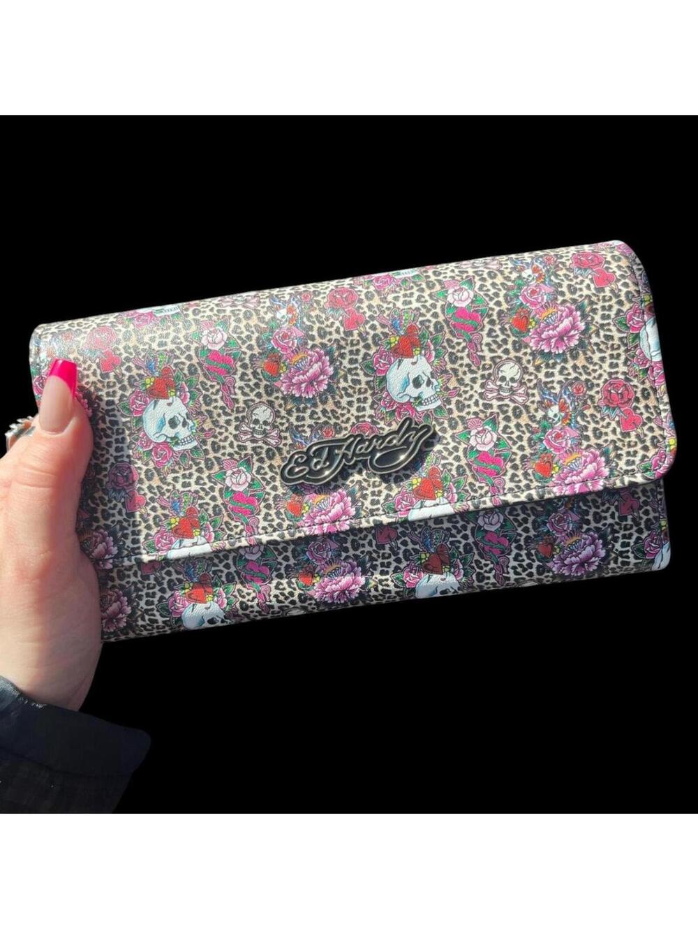 Ed Hardy Y2K skull leopard wallet